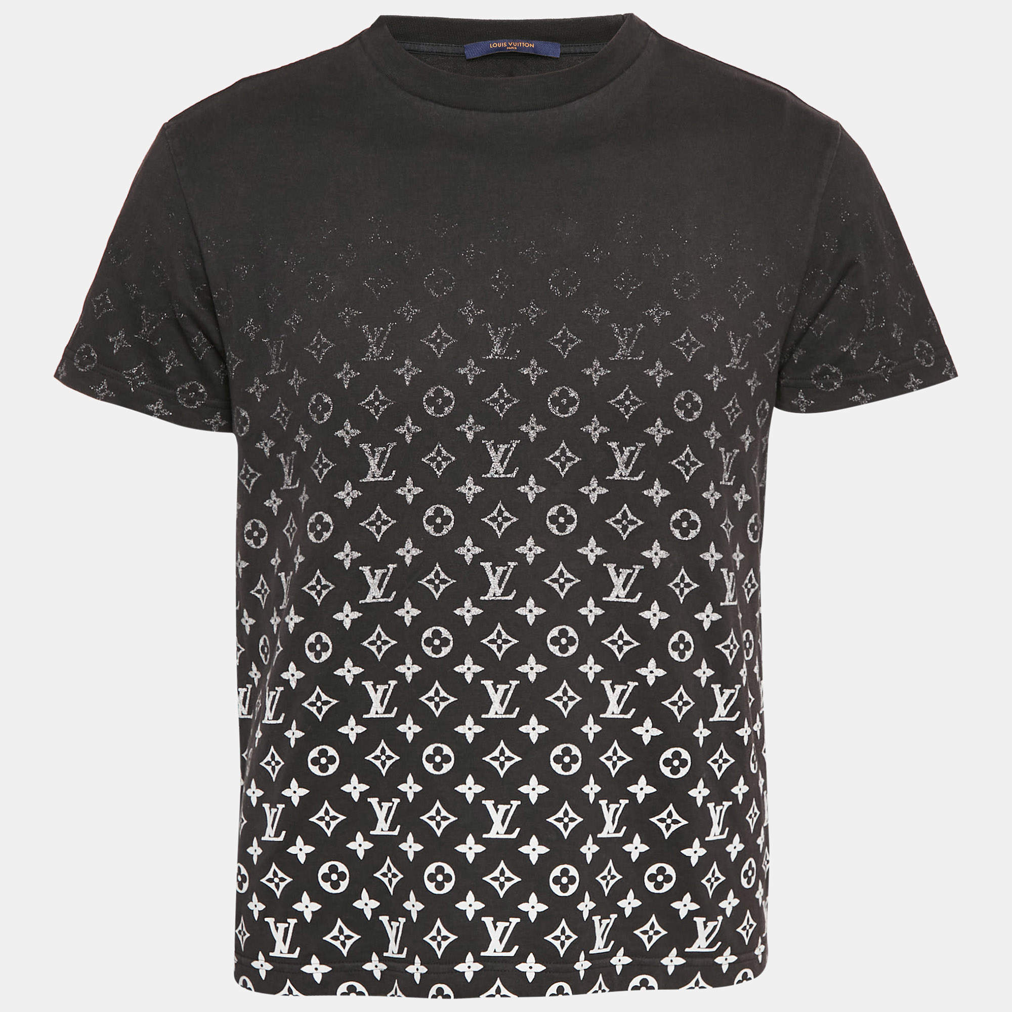 Louis Vuitton Black Gradient Monogram Print Cotton T-Shirt S