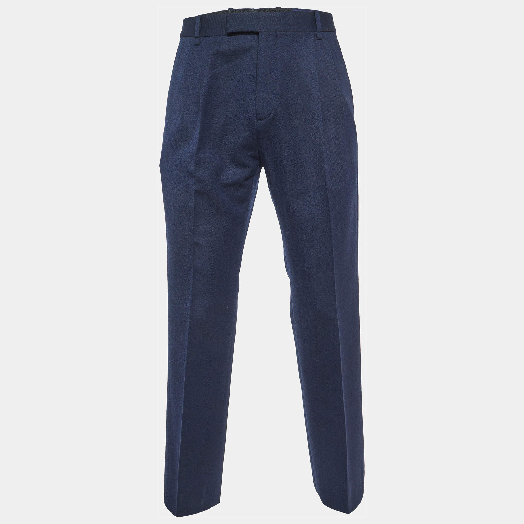 Louis Vuitton Navy Blue Wool Gabardine Pants XL