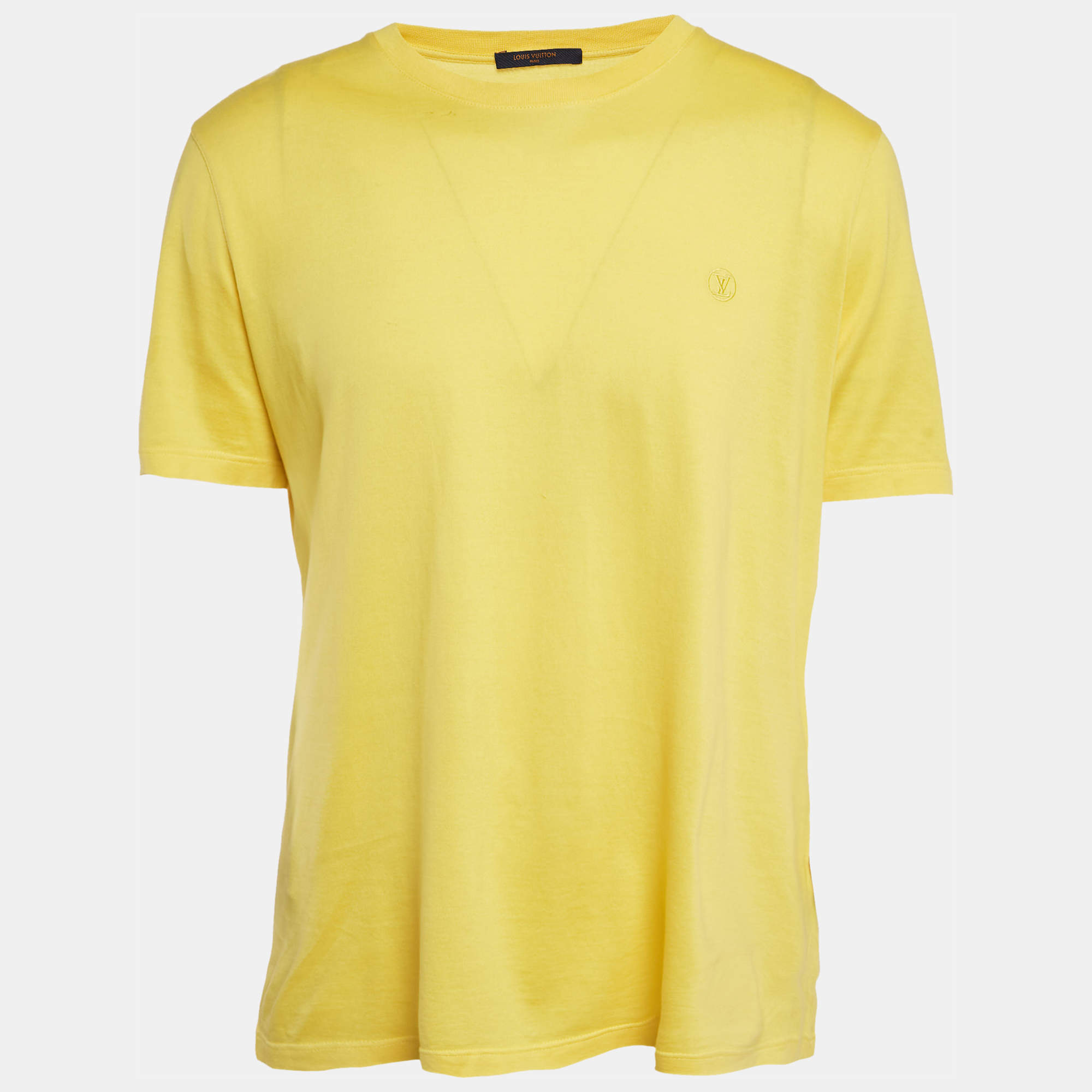 Louis Vuitton Yellow Cotton Crew-Neck T-Shirt XL
