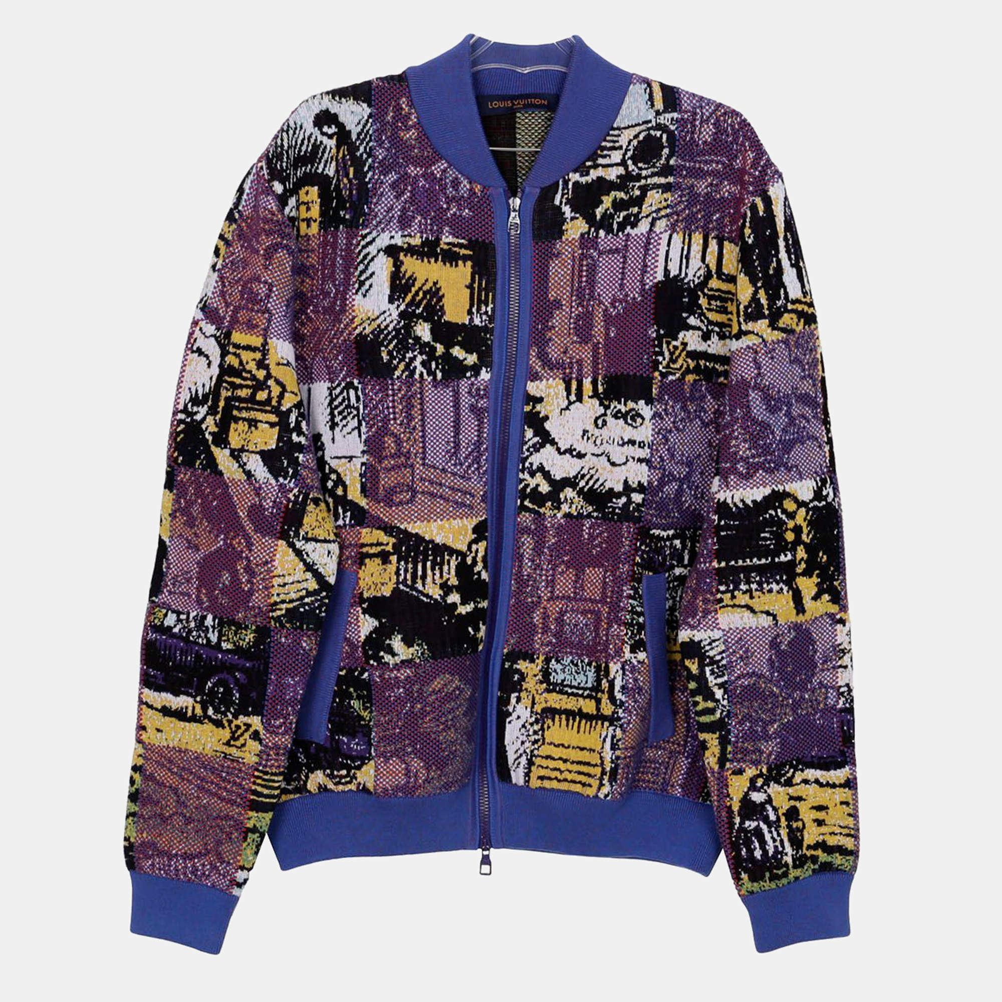  Louis Vuitton Multi Cotton Damier Pictorial Blouson Size XL 