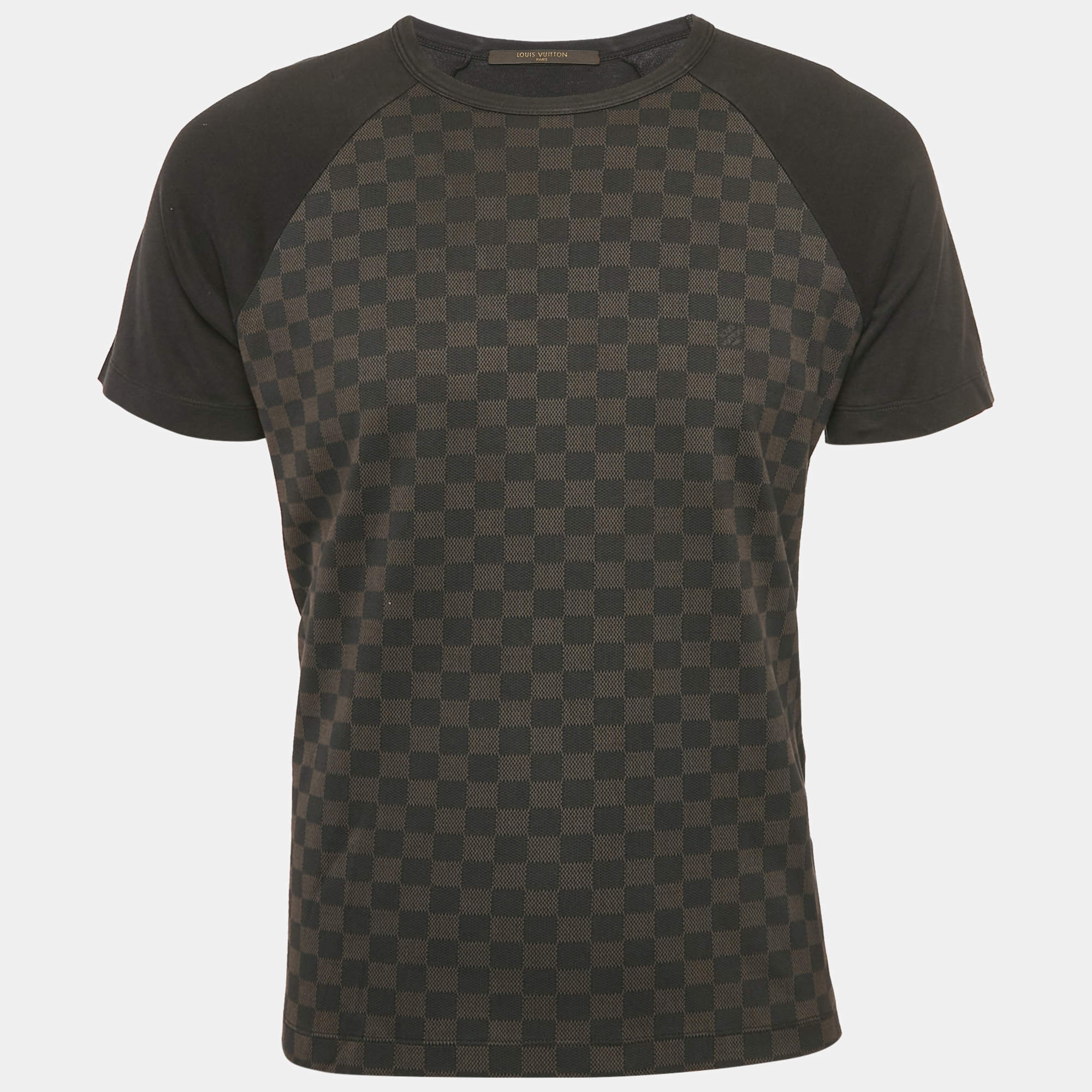 Louis Vuitton Brown Damier Print Jersey Crewneck T-Shirt S