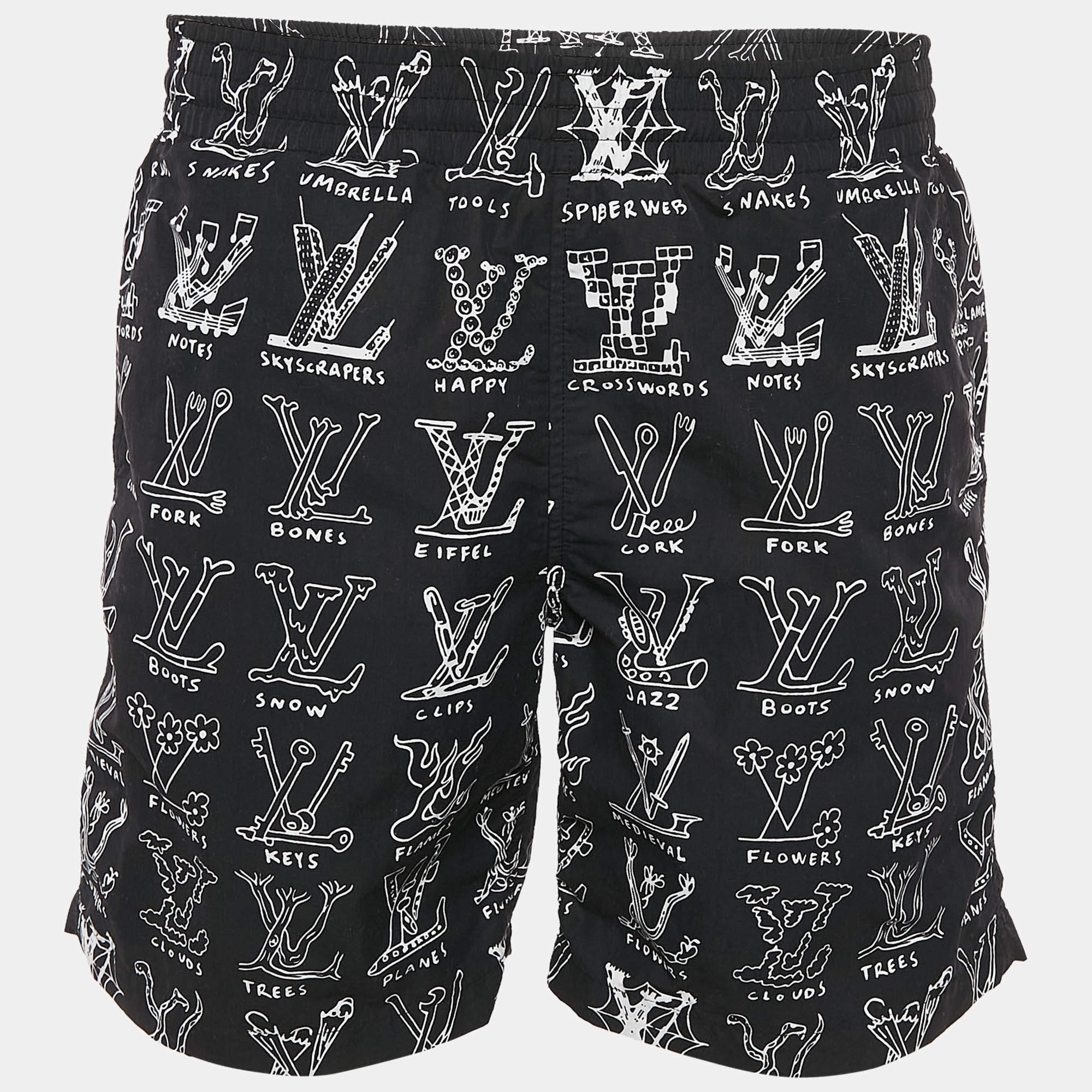 Louis Vuitton Black LV Cartoons Board Swim Shorts M
