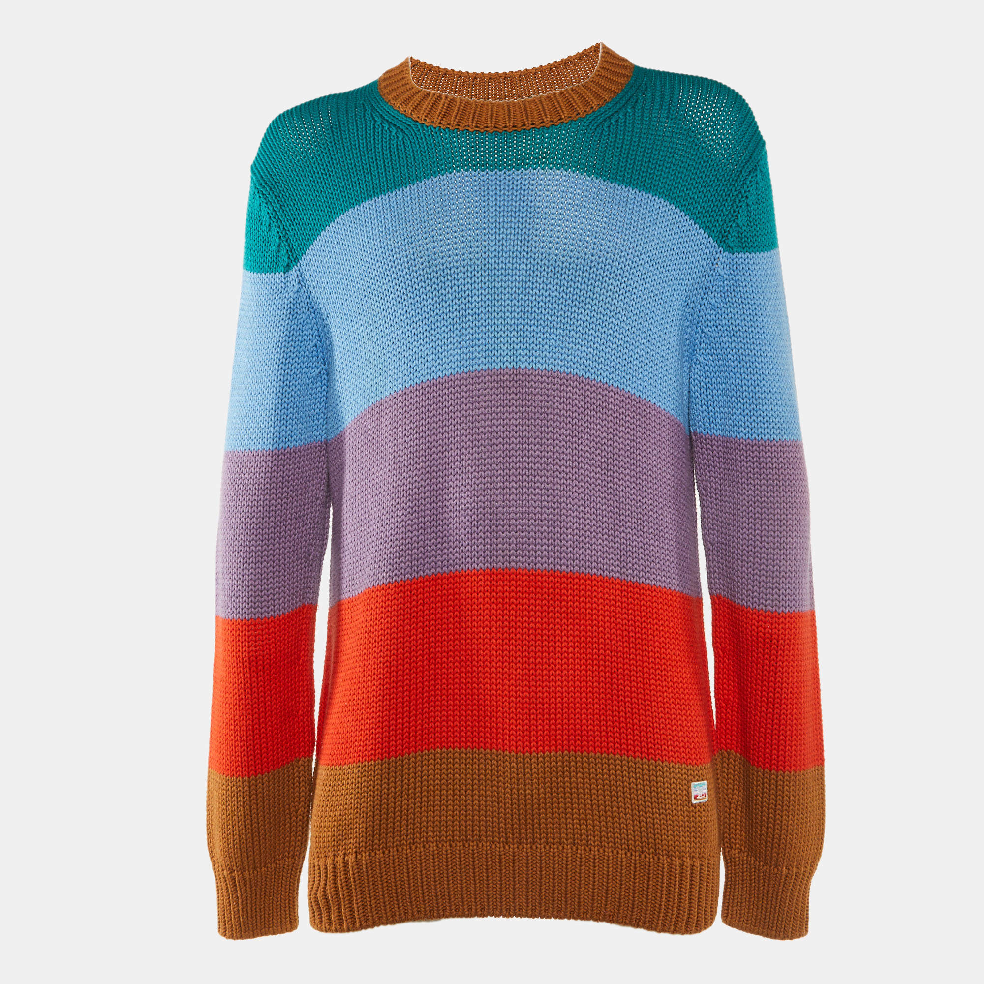 Louis Vuitton Multicolor Colorblock Cotton & Cashmere Knit Jumper L