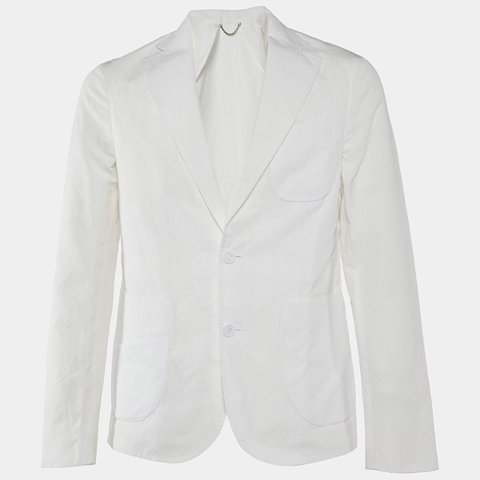 Louis Vuitton White Monogram Cotton Napolitana Jacket L