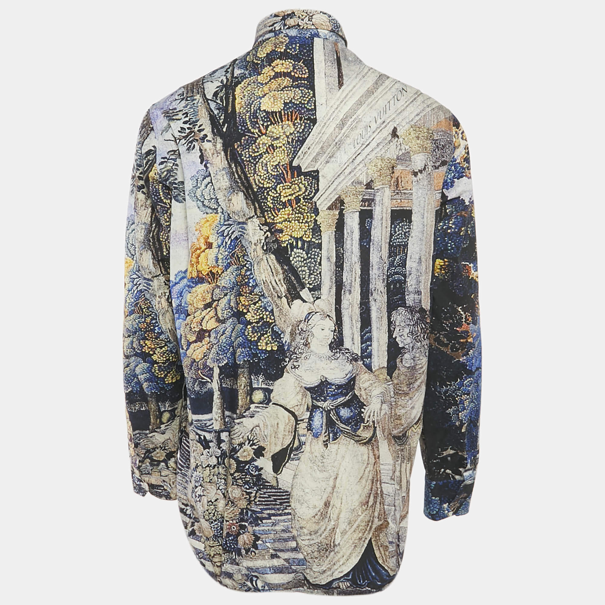 トップス louisvuitton dna shirt Louis Vuitton Blue DNA Tapestry Print Cotton Shirt M Louis