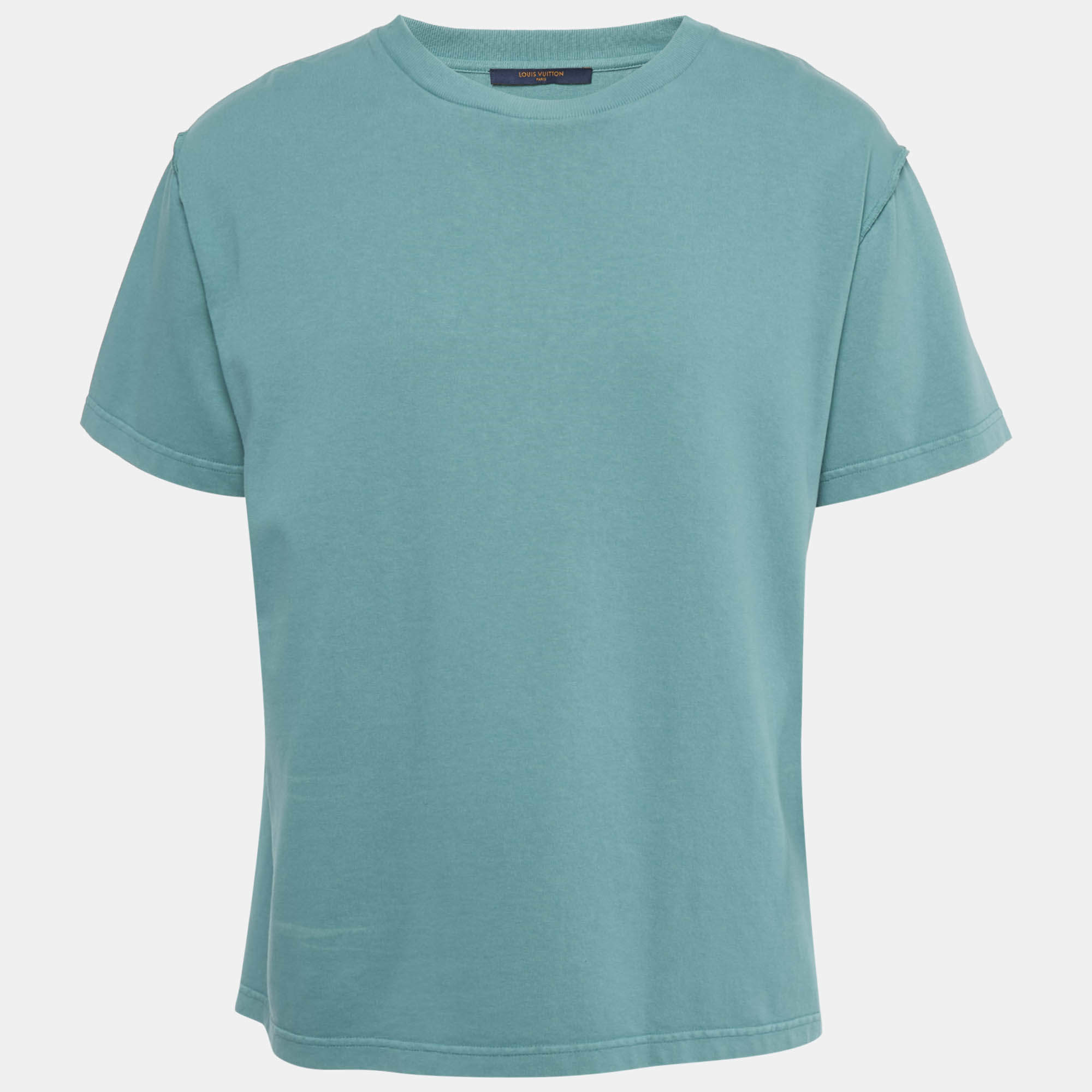 Pre Owned Louis Vuitton Aqua Green Cotton T-Shirt 4XL