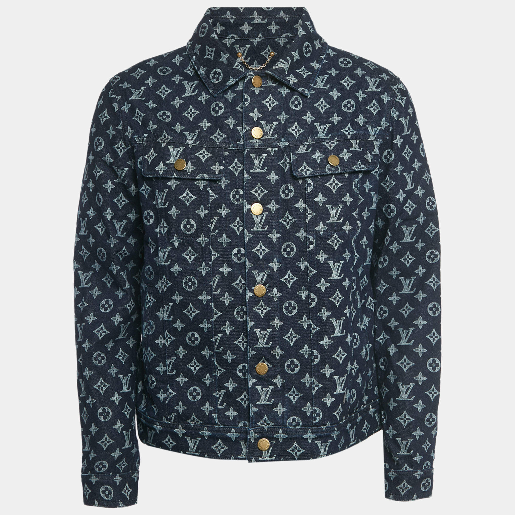 مملوكة مسبقًا Louis Vuitton Blue Monogram Denim Jacket L 