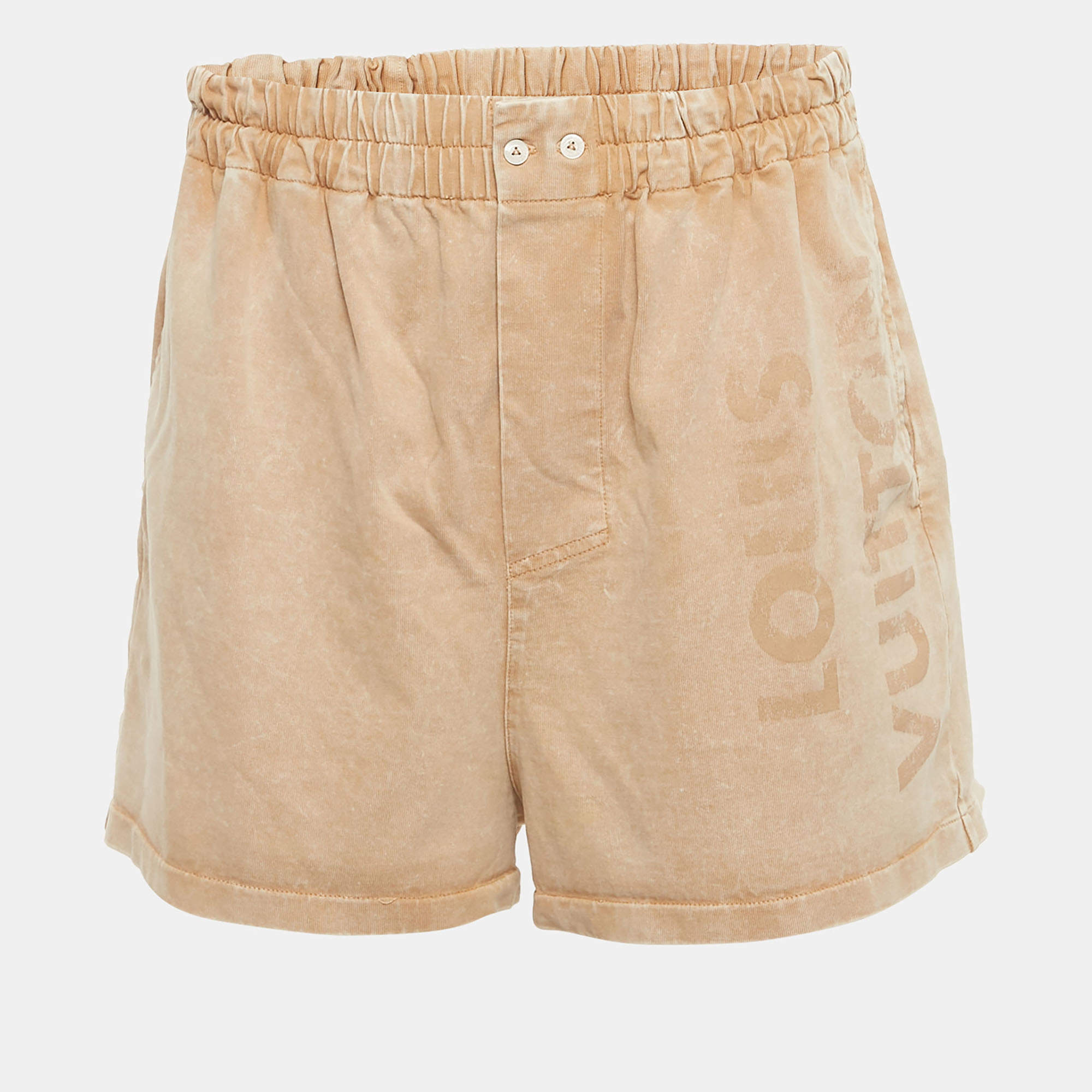 Pre Owned Louis Vuitton Light Brown Elasticated Waist Shorts L