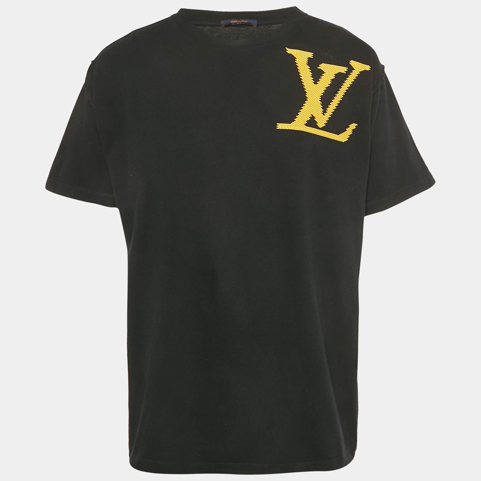 Pre Owned Louis Vuitton Black LV Print Jersey T-Shirt XL