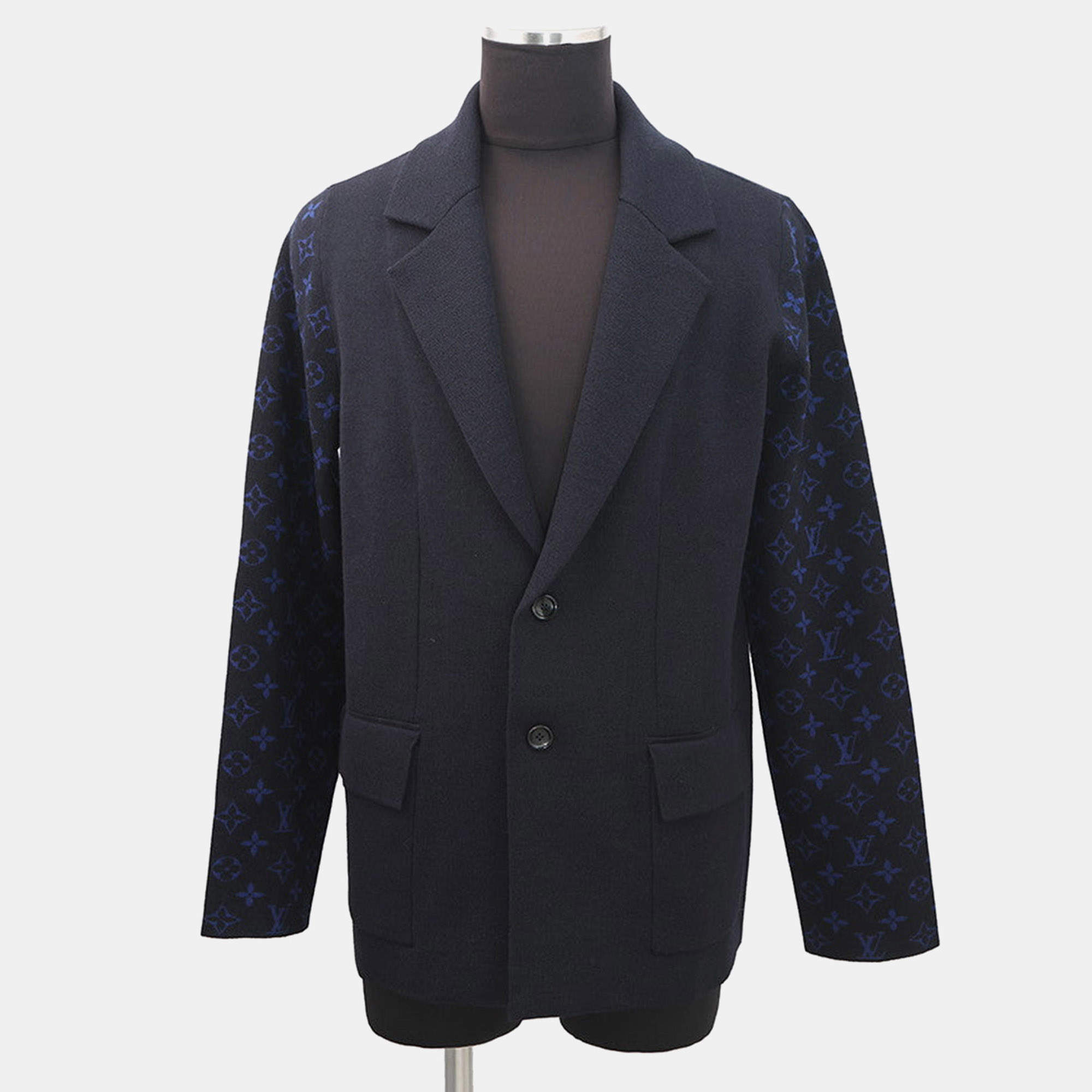 مملوكة مسبقًا Louis Vuitton Monogram Jacket Size S Navy Wool 100%