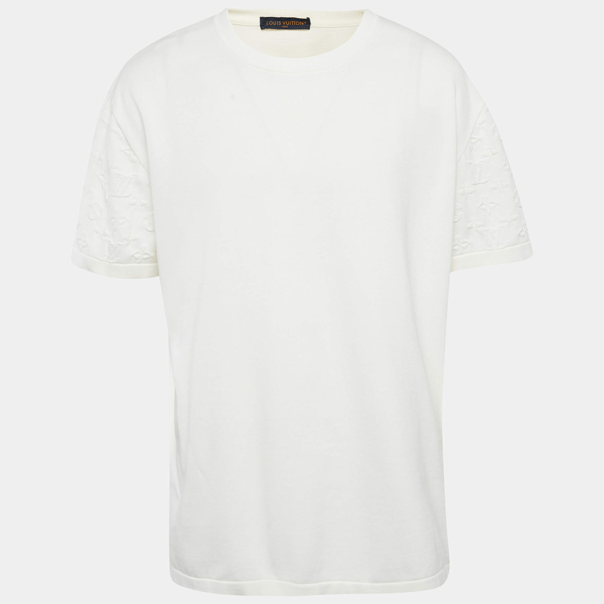 مملوكة مسبقًا Louis Vuitton White Monogram Gradient Sleeve Cotton T-Shirt 4L