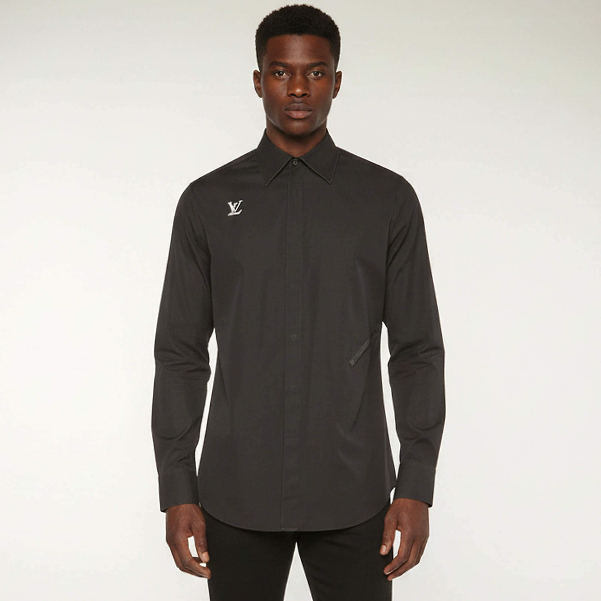 Pre Owned Louis Vuitton Black Cotton Long Sleeve Shirt XL 