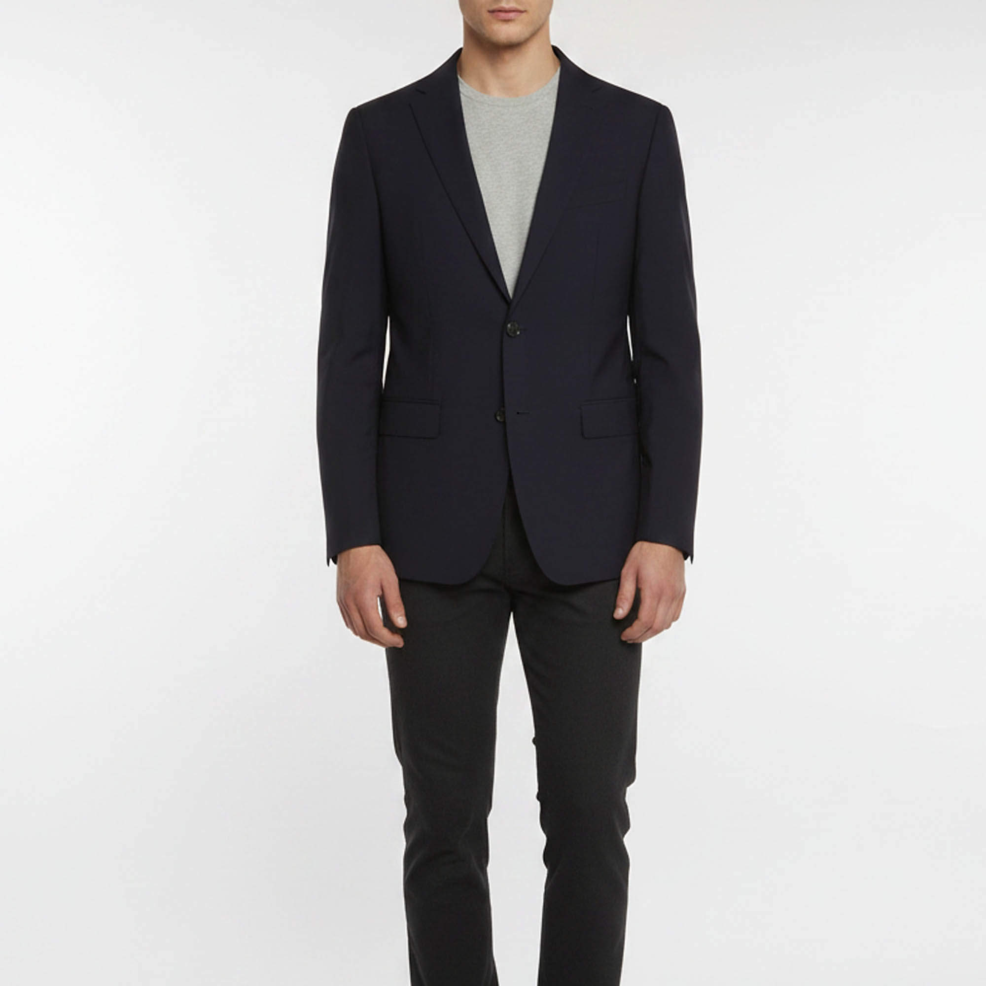 Pre Owned Louis Vuitton Navy Blue Wool Single Breasted Blazer M