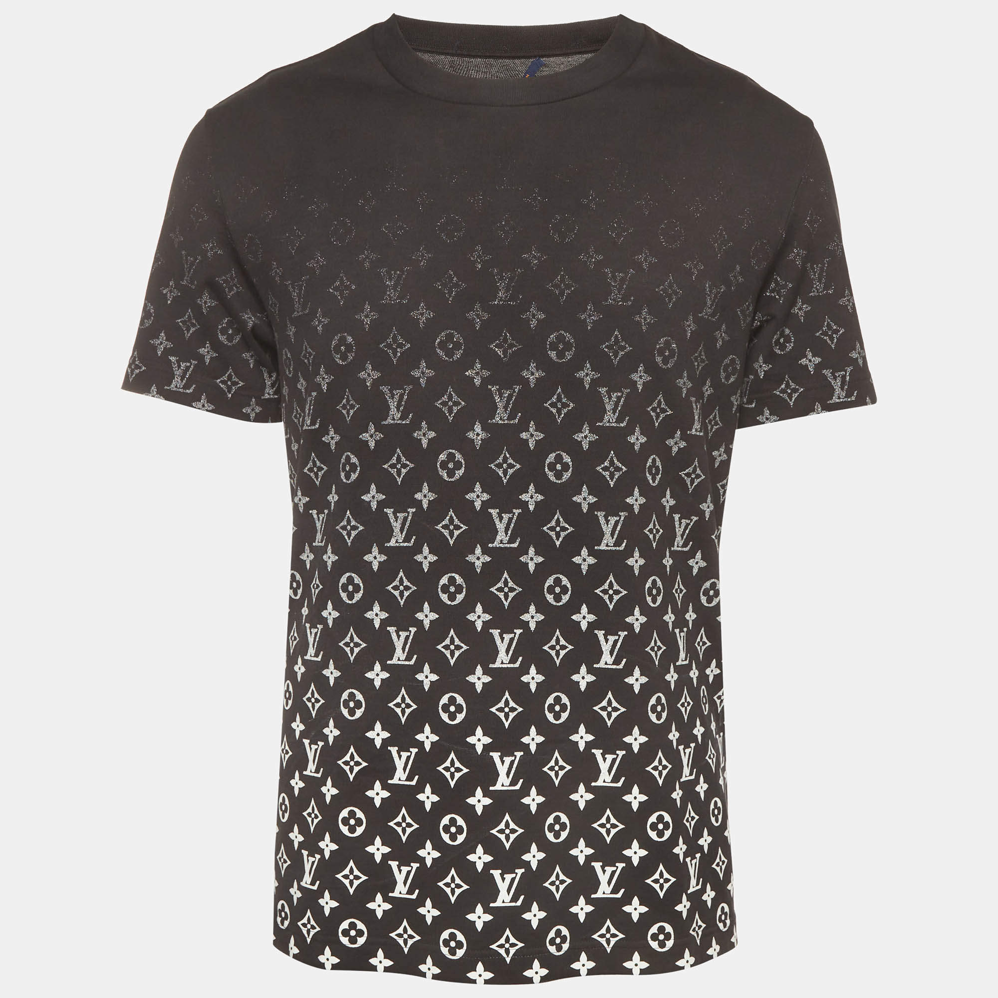 مملوكة مسبقًا Louis Vuitton Black Monogram Gradient Print Cotton Crewneck T-Shirt M