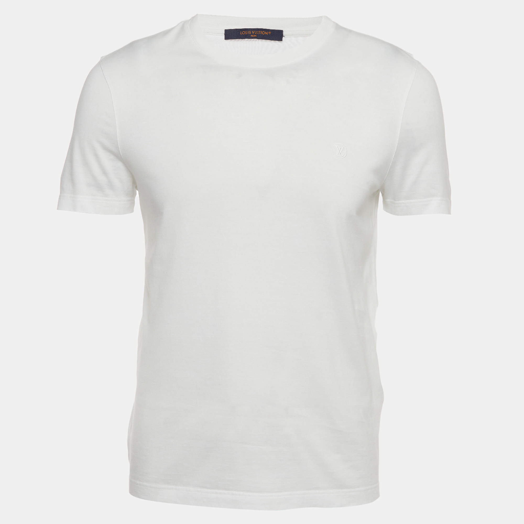 Pre Owned Louis Vuitton White Jersey Short Sleeve T-Shirt S