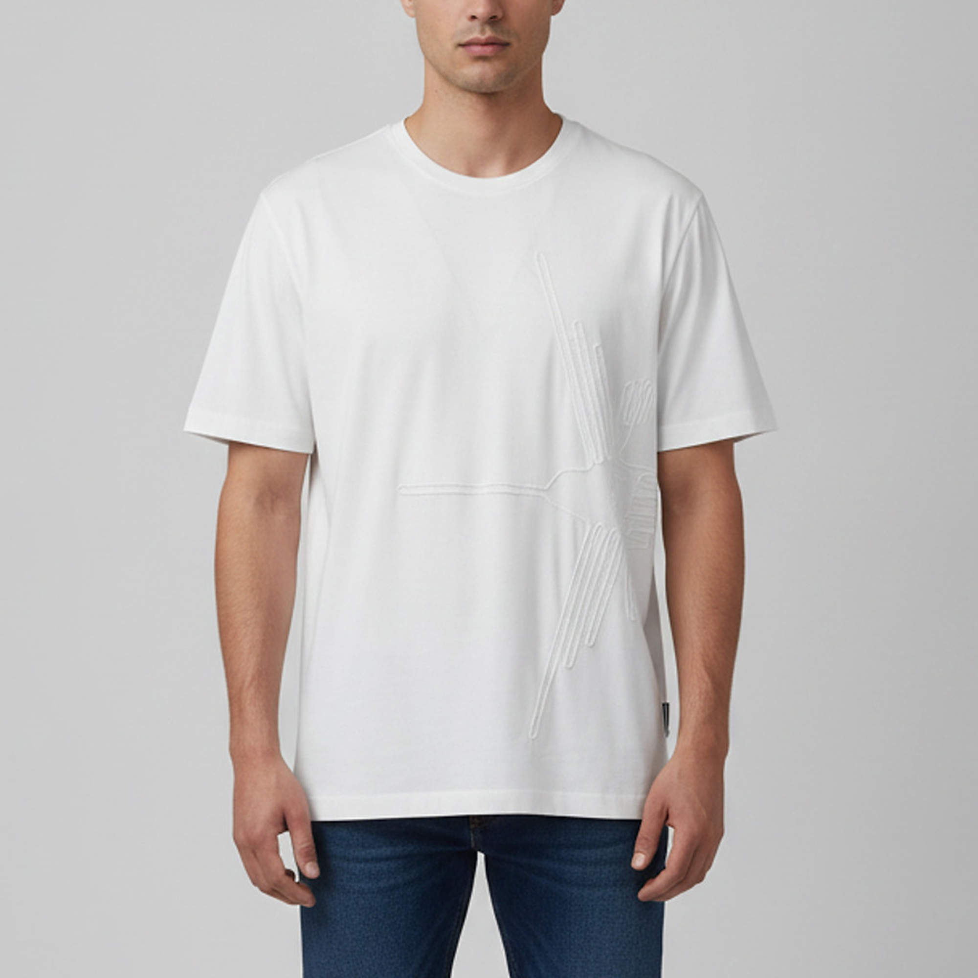 Pre Owned Louis Vuitton White Jersey Embroidered Colibri T-Shirt XL 