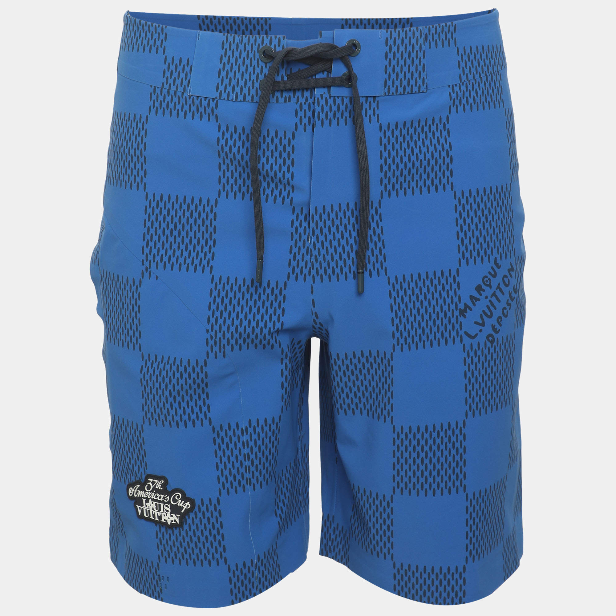 Pre Owned Louis Vuitton Blue Stretch Nylon Americas Cup Shorts S