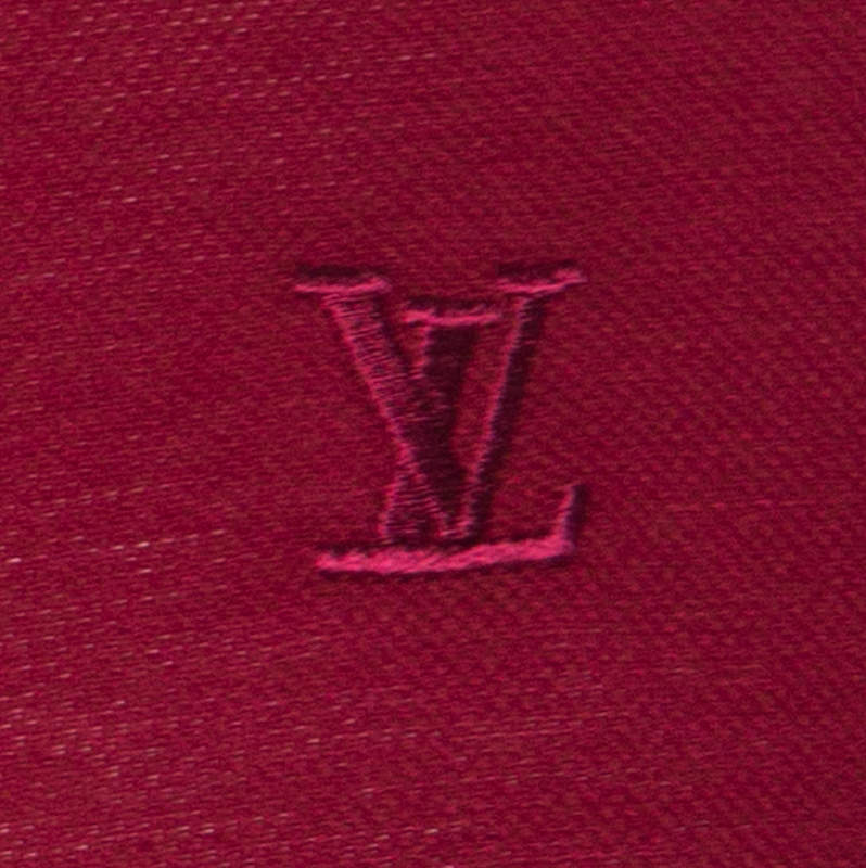 Louis Vuitton Burgundy Honeycomb Knit Cotton Logo Embroidered Polo