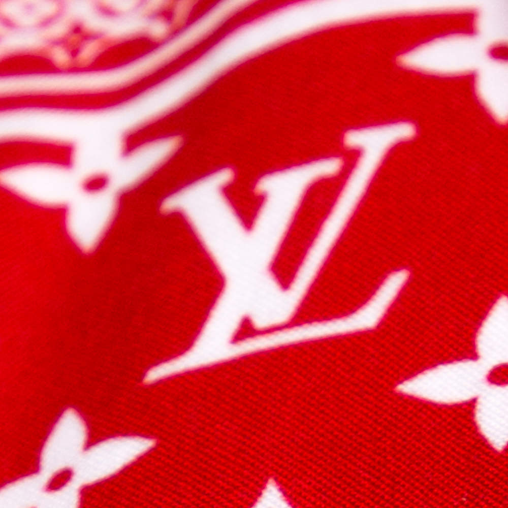 Louis Vuitton Red & White Lv Poker Cards Print Cotton Regular Fit Shir