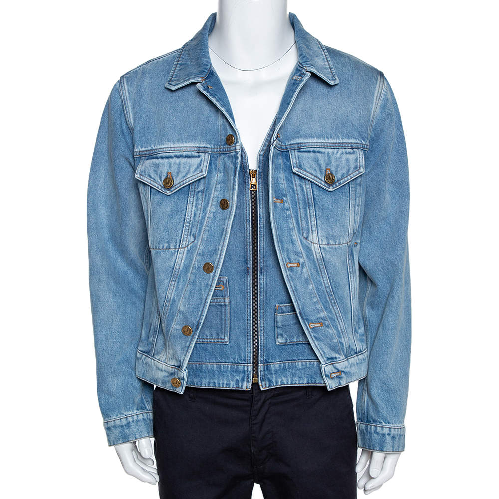 Louis Vuitton Blue Denim Coats, Jackets & Vests for Men for Sale