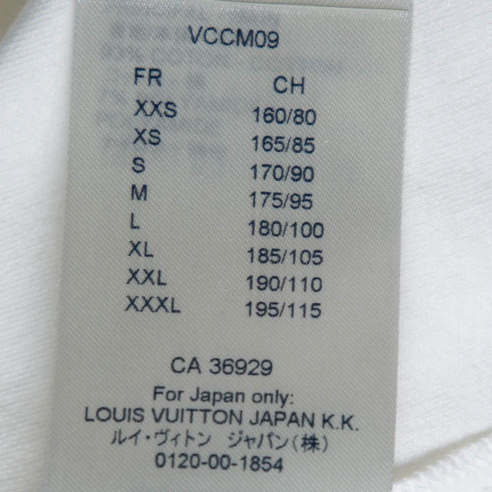 Louis Vuitton White Cotton Logo Collar Long Sleeve T-Shirt M Louis