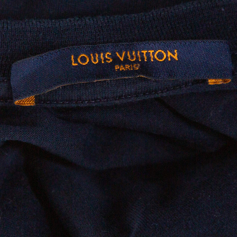 Louis Vuitton Navy Blue Cotton V-Neck T-Shirt S Louis Vuitton | The Luxury  Closet