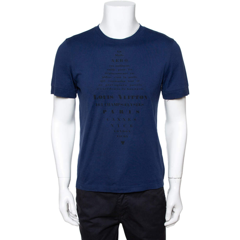 Louis Vuitton Cruise Printed Cotton T-shirt Blue ref.931269 - Joli Closet