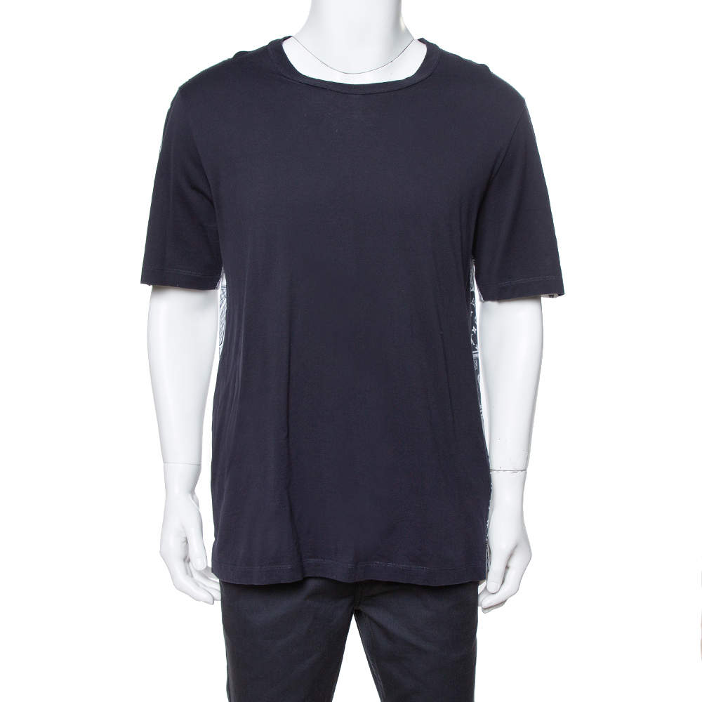 Louis Vuitton Navy Blue Cotton LV Cards Print Back T-Shirt XXL