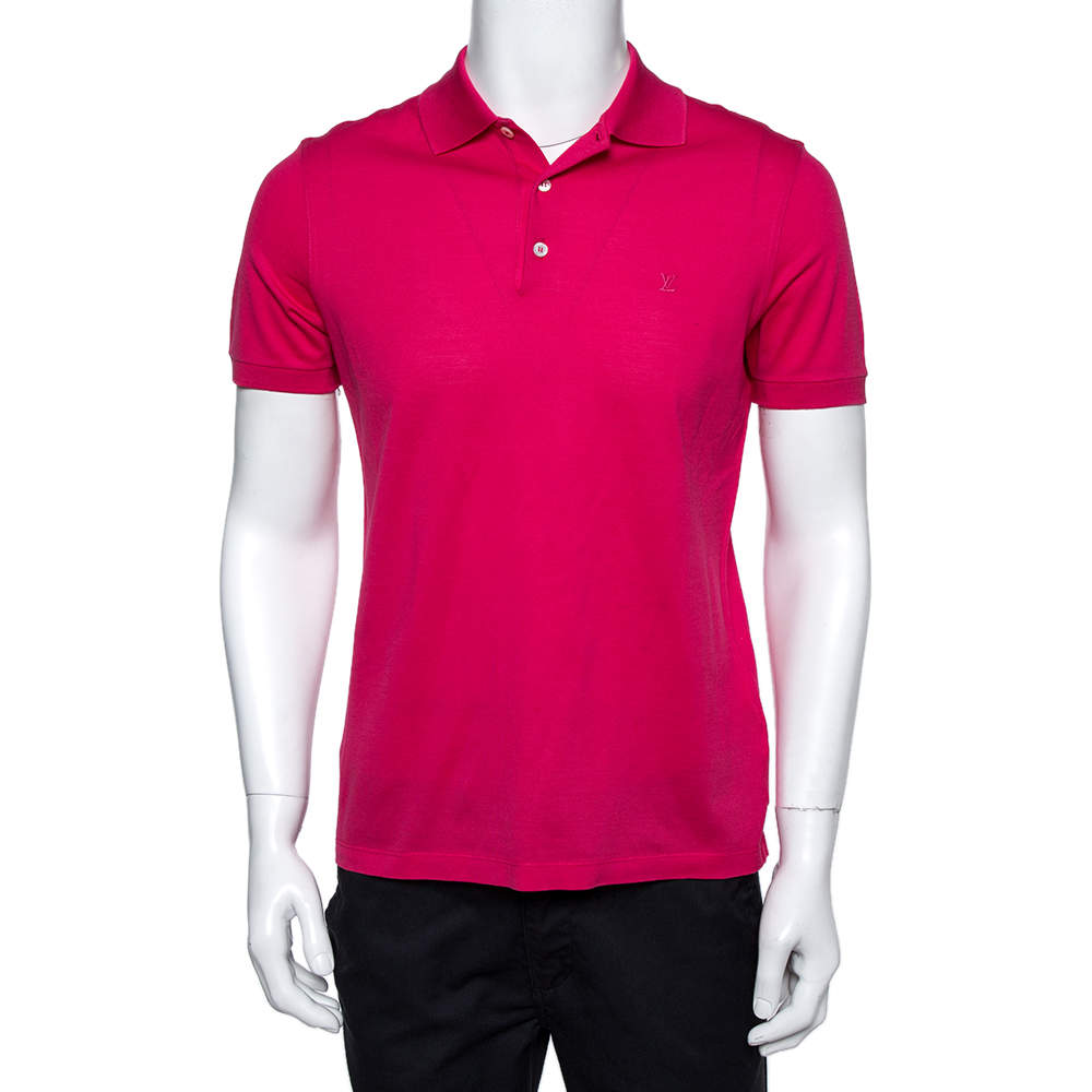 Louis Vuitton Fuschia Pink Cotton Pique Polo T-Shirt S Louis