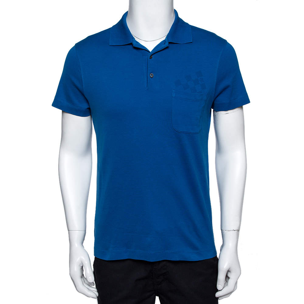 Louis Vuitton Blue Cotton Damier Pocket Detail Polo T-Shirt S Louis Vuitton  | The Luxury Closet