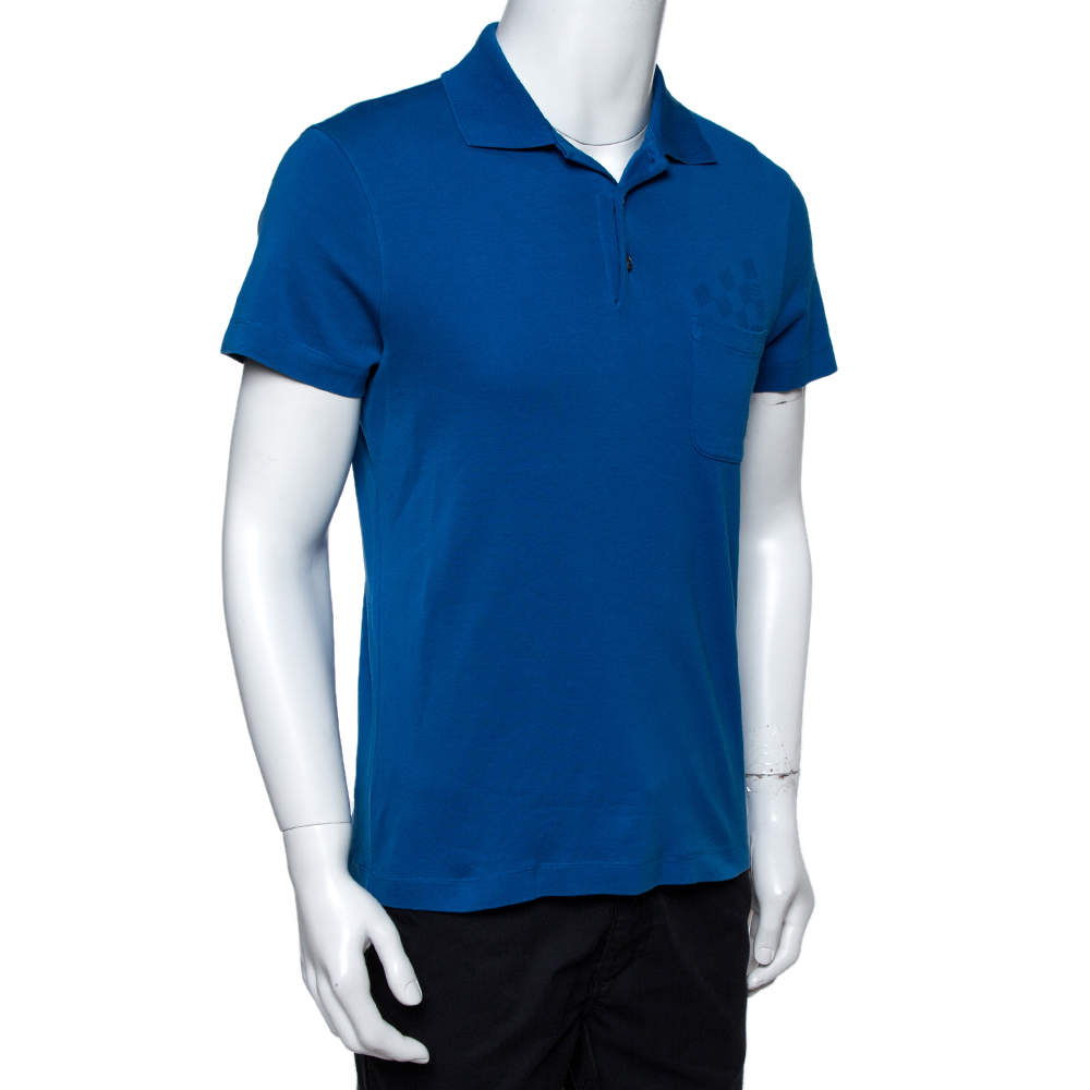 Louis Vuitton Blue Cotton Damier Pocket Detail Polo T-Shirt S Louis Vuitton  | The Luxury Closet