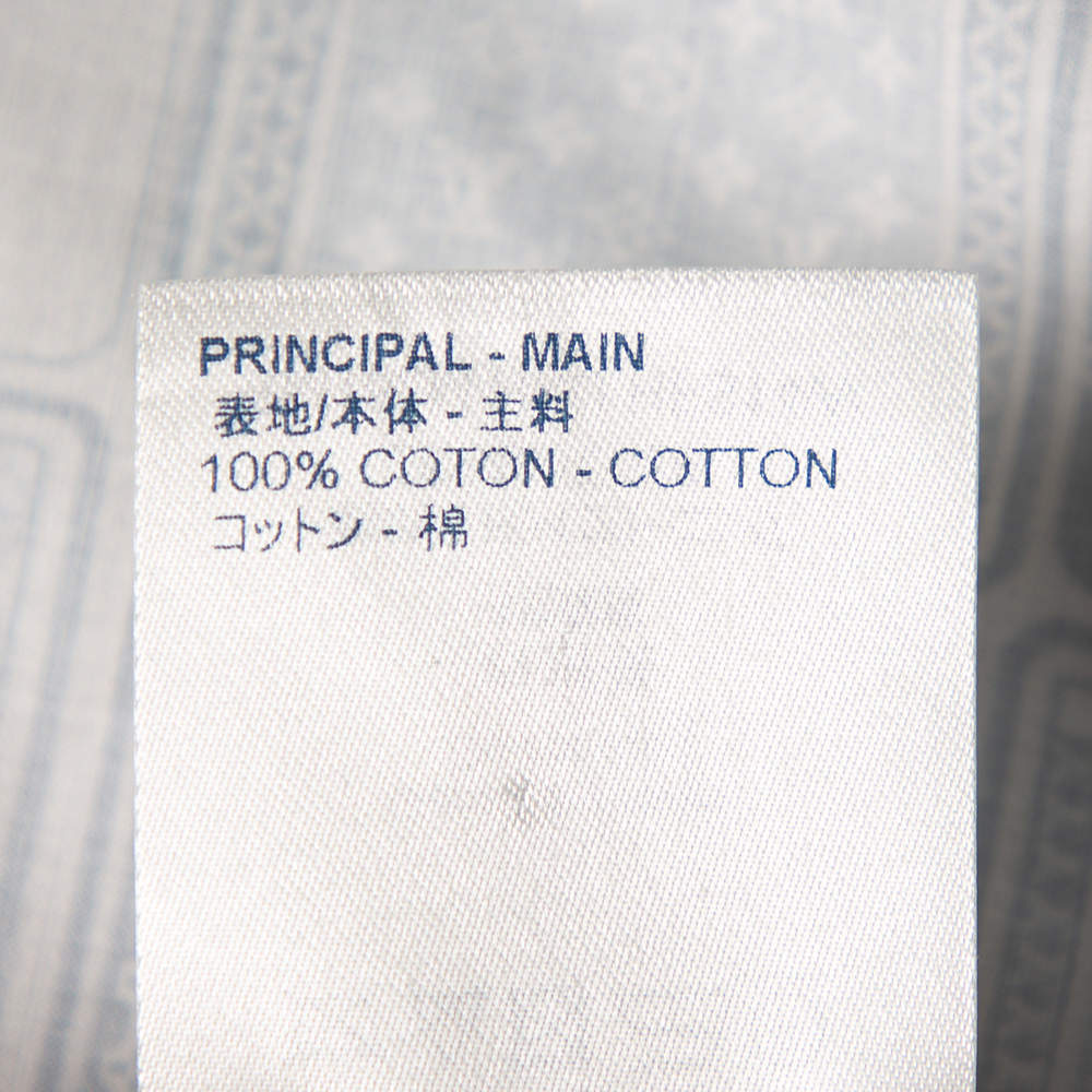 Louis Vuitton Grey & White Monogram Playing Card Printed Cotton