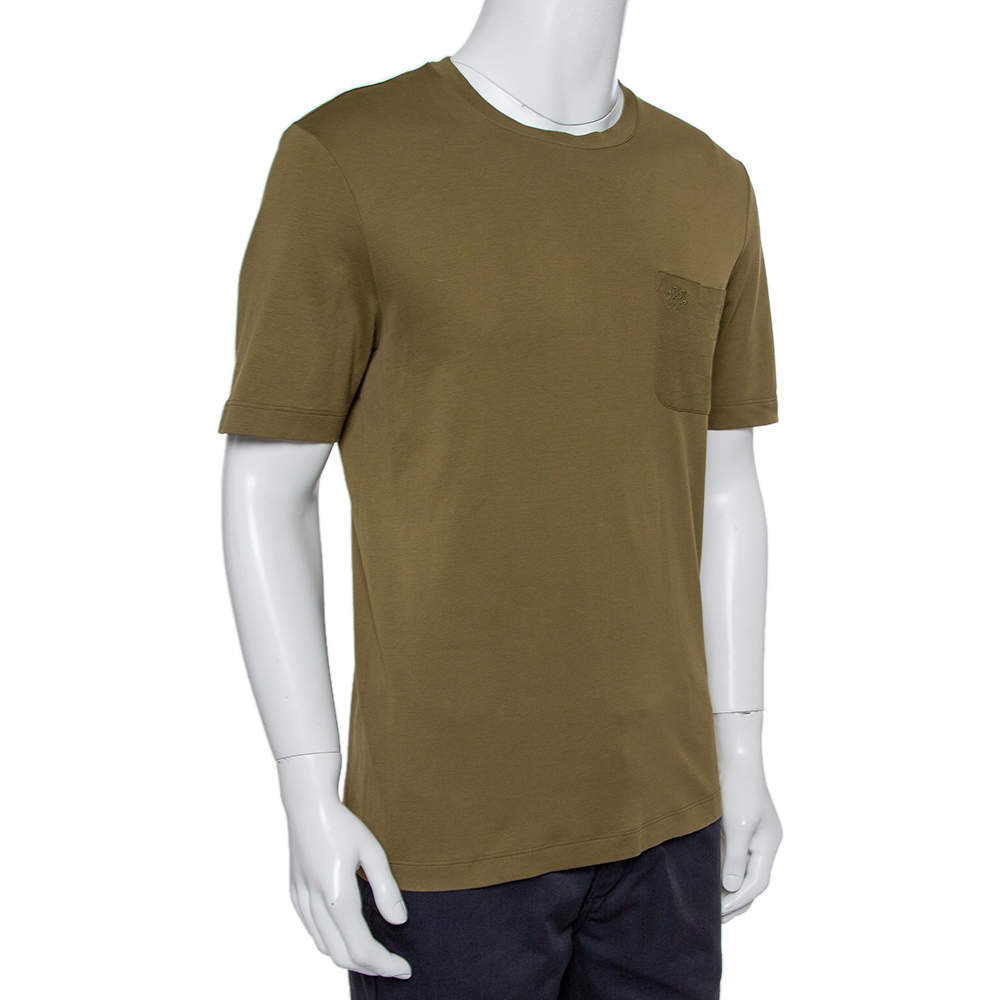Louis Vuitton Military Green Cotton Damier Pocket Crewneck T-Shirt L Louis  Vuitton | The Luxury Closet
