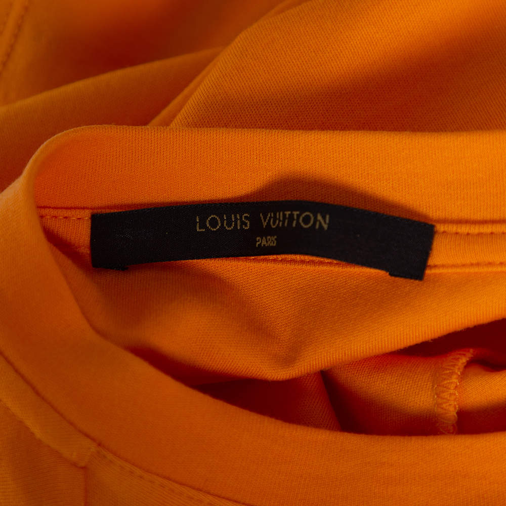 Louis Vuitton Orange Cotton Damier Pocket Printed Crewneck T-Shirt XXL Louis  Vuitton