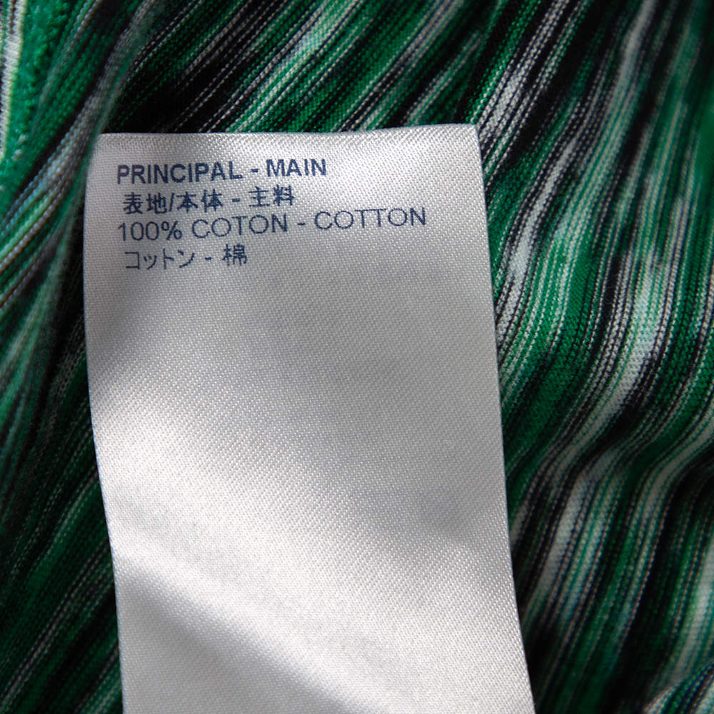 Louis Vuitton Green Cotton Big Logo Galaxy Print Crew Neck T-Shirt