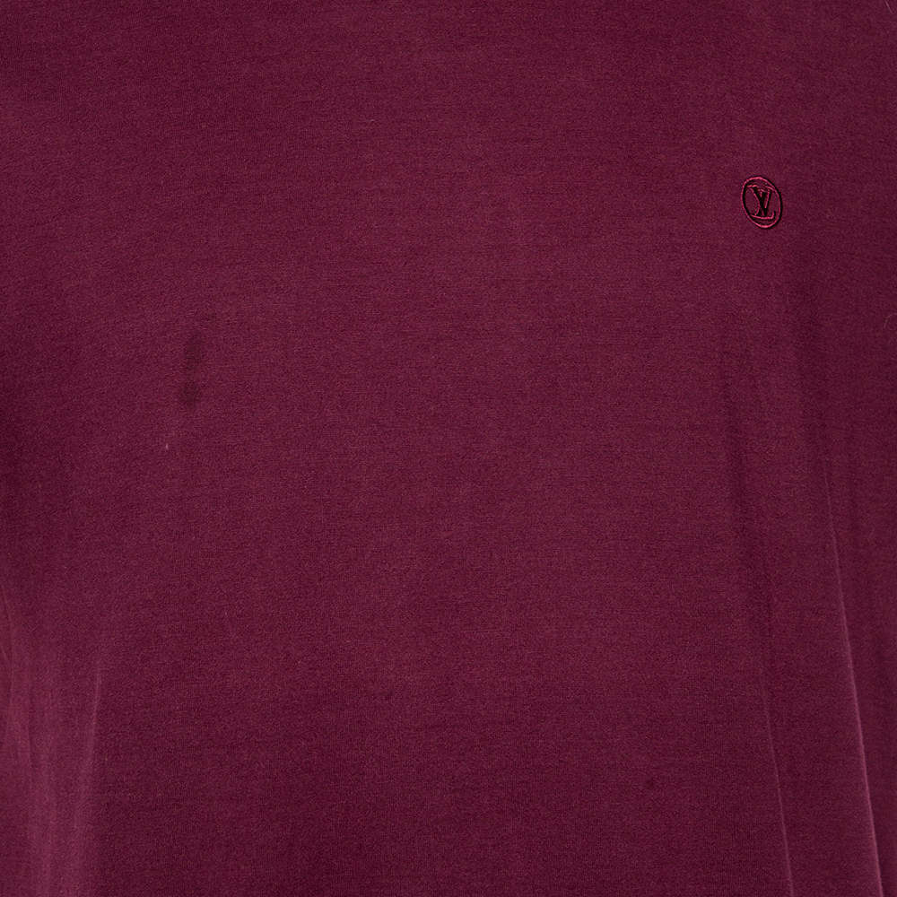 Louis Vuitton Burgundy Cotton Logo Embroidered Short Sleeve T-Shirt XXL  Louis Vuitton | The Luxury Closet