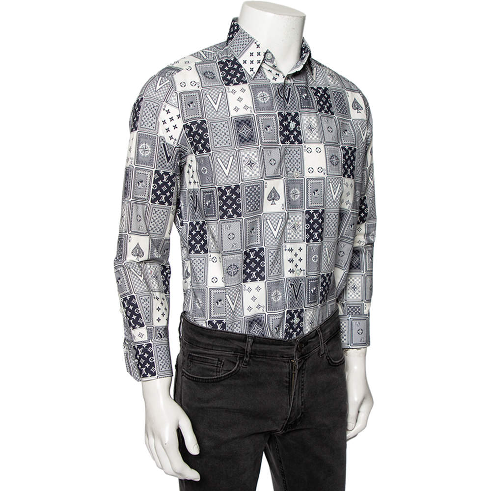 Louis Vuitton Men's Navy Cotton Regular Fit Classic Shirt With