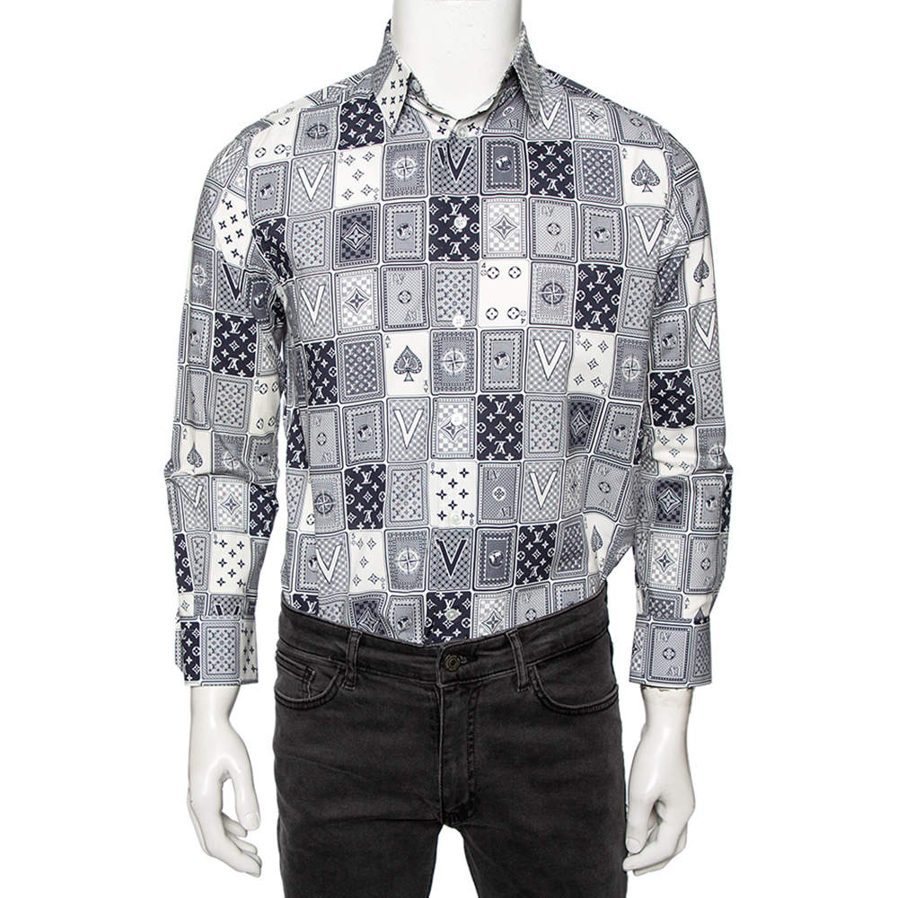 Louis Vuitton Mens Shirts 2023-24FW, Blue, Xs (Stock Check Required)