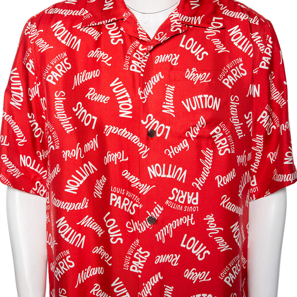 Couture island print Louis Vuitton Logo Pattern Hawaiian Shirt And Short Set  - Freedomdesign