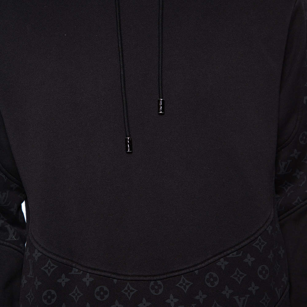 Louis Vuitton Black Cotton Circle Cut Pull-Over Hoodie L