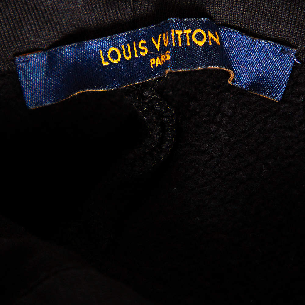 Louis Vuitton Black Cotton Circle Cut Pull-Over Hoodie L Louis