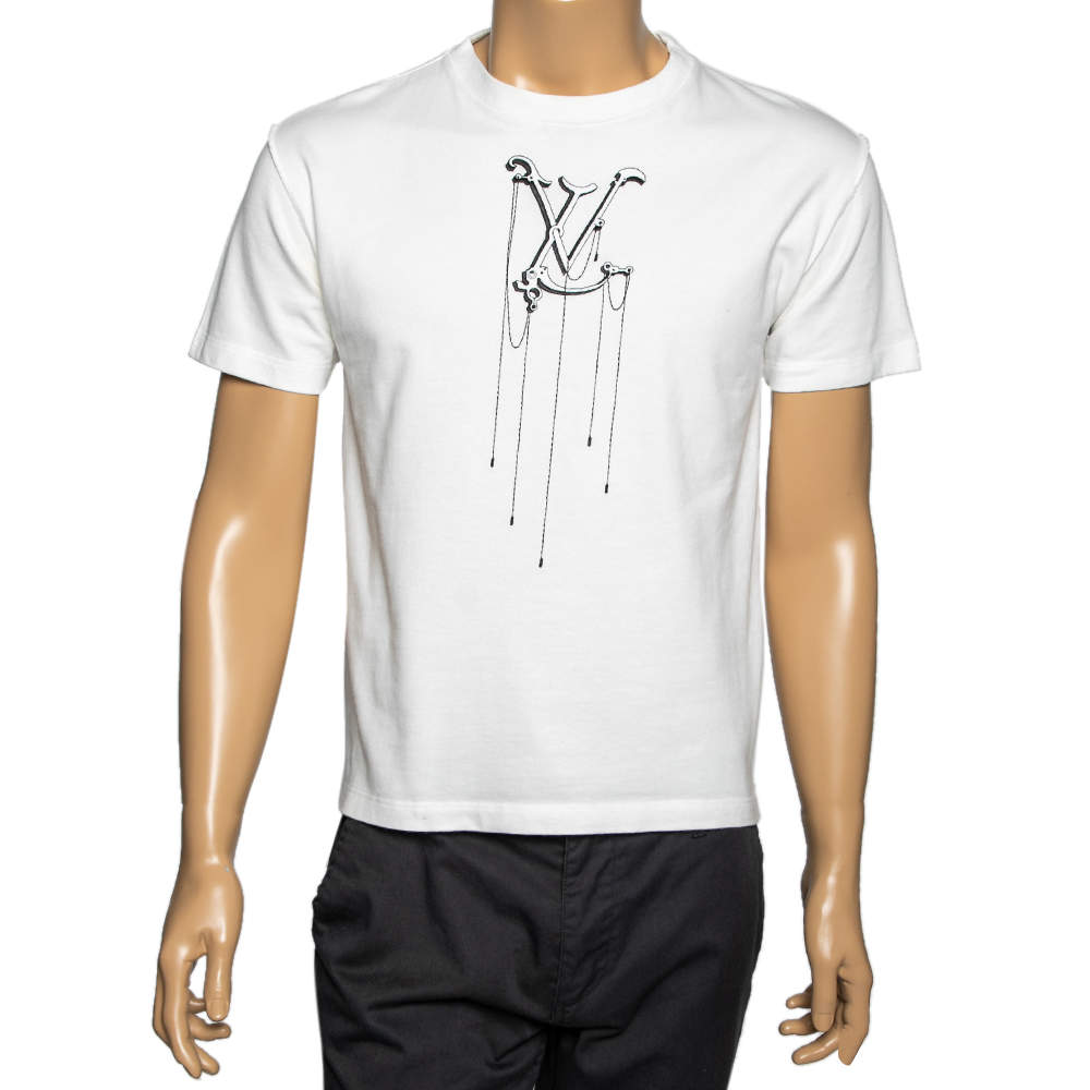 Louis Vuitton CA36929 Chain Detail Short Sleeve T-shirt Cotton