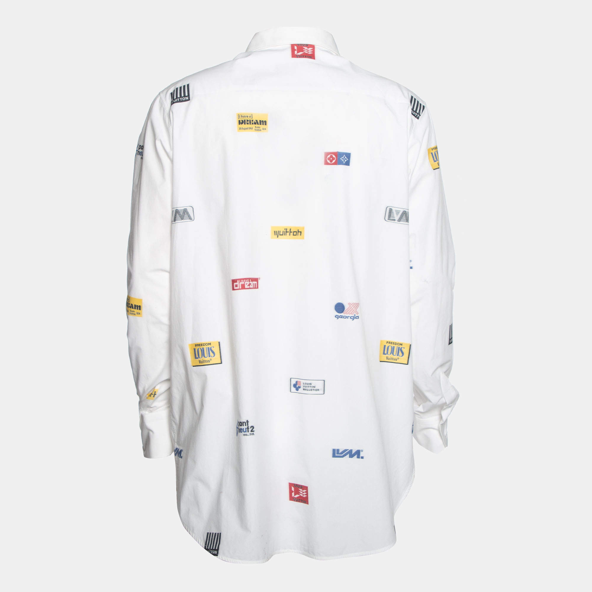 Louis Vuitton White Color 3D Longsleeve button Shirt - LIMITED EDITION