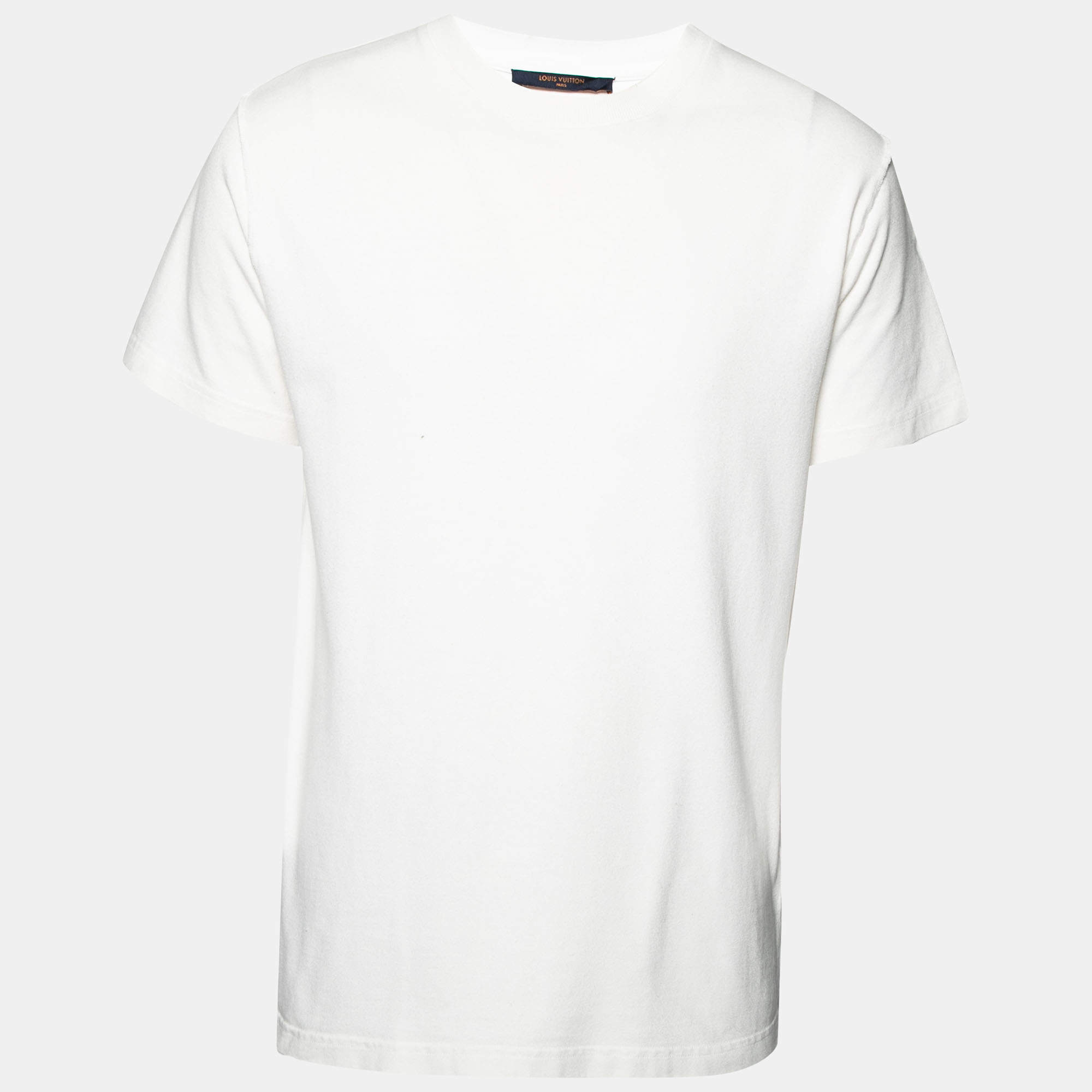 Louis Vuitton White Cotton Inside Out Short Sleeve Crew Neck T