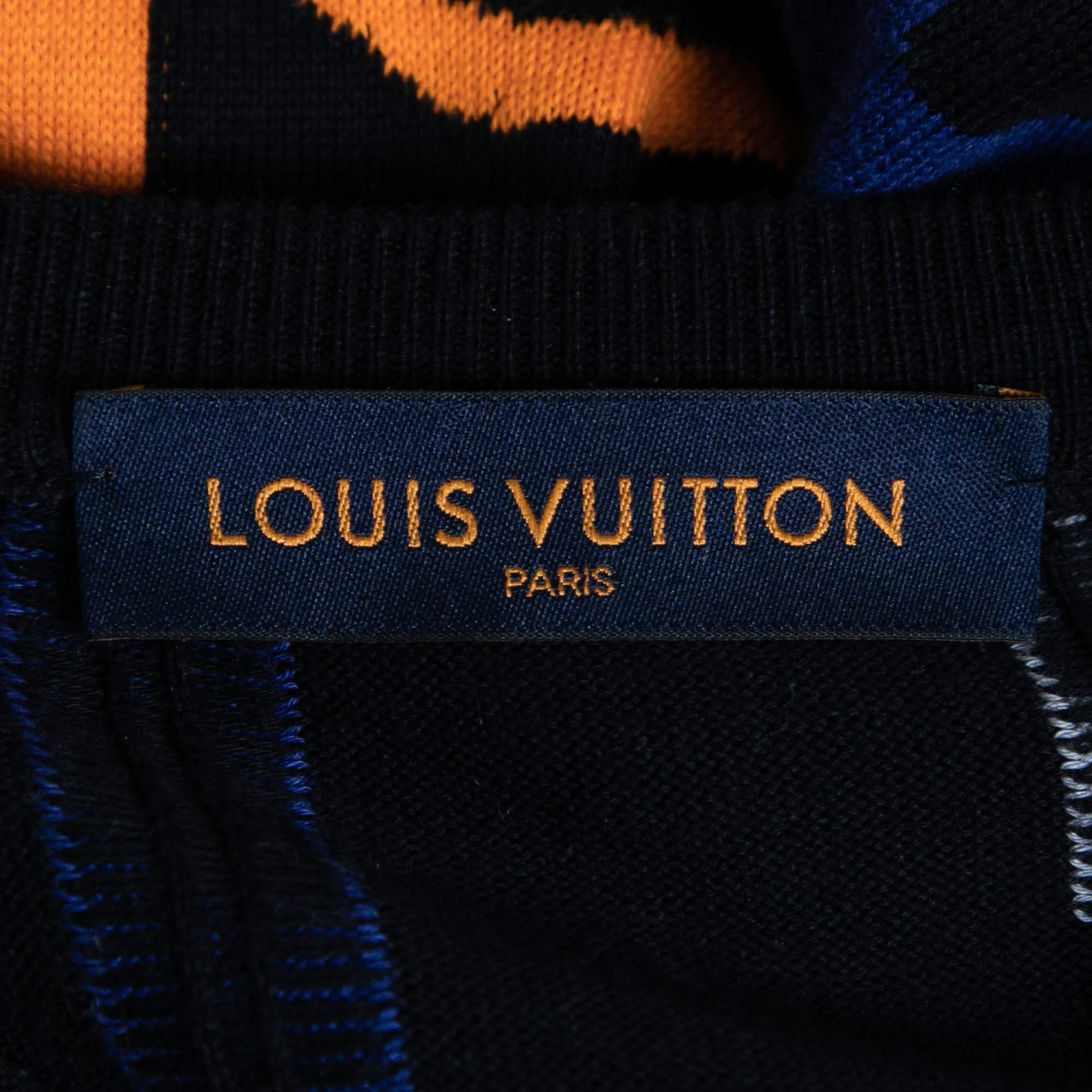 Louis Vuitton Multicolor Logo Printed Knit Crew Neck T-Shirt M Louis Vuitton