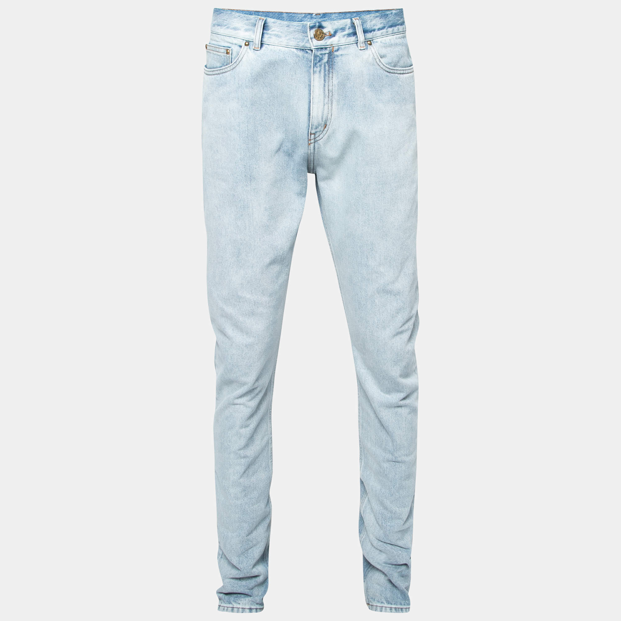 Pre Owned بنطلون جينز لوي فيتون دينم أزرق فاتح مقاس كبير - لارج خصر 34