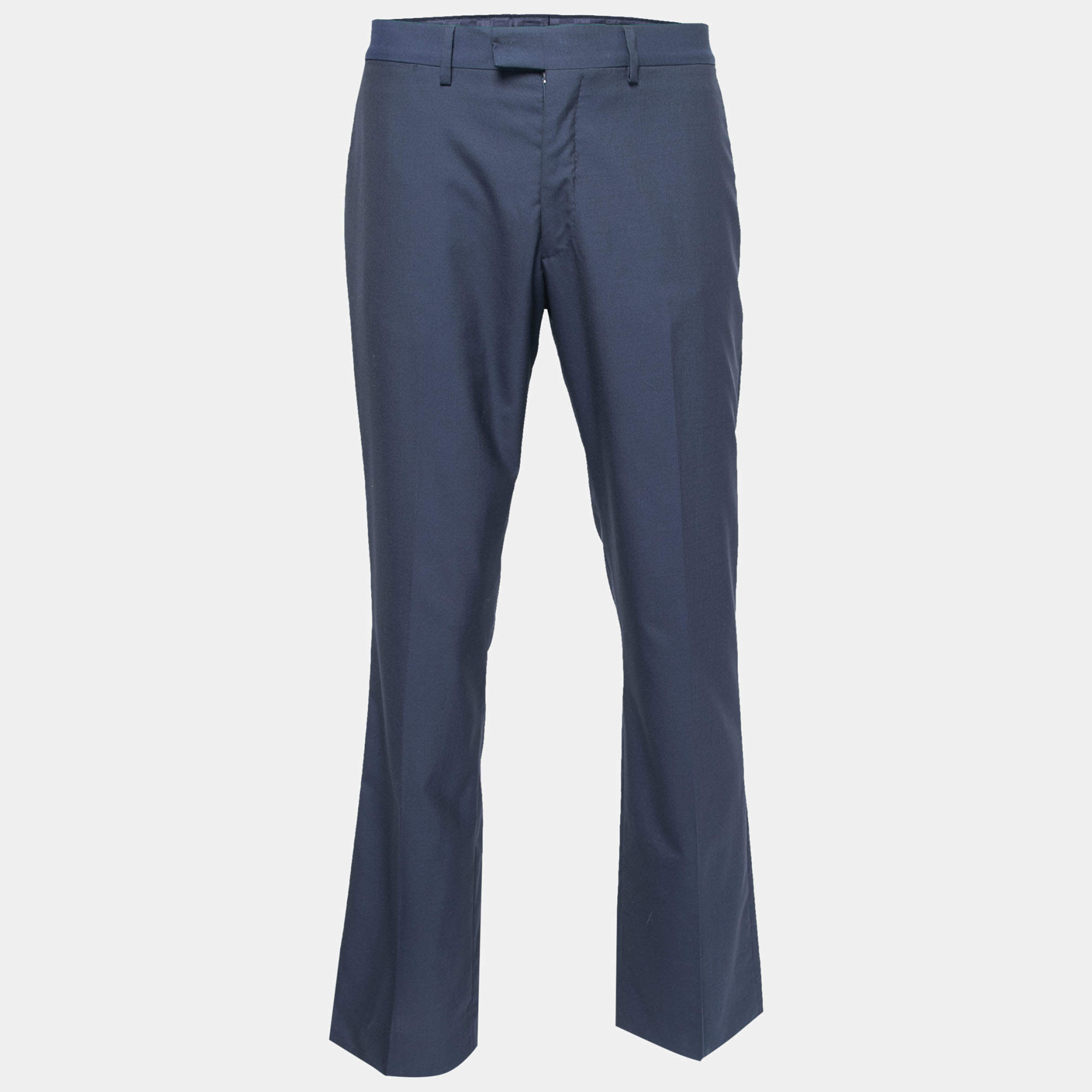 مملوكة مسبقًا Louis Vuitton Navy Blue Wool Tailored Trousers XL