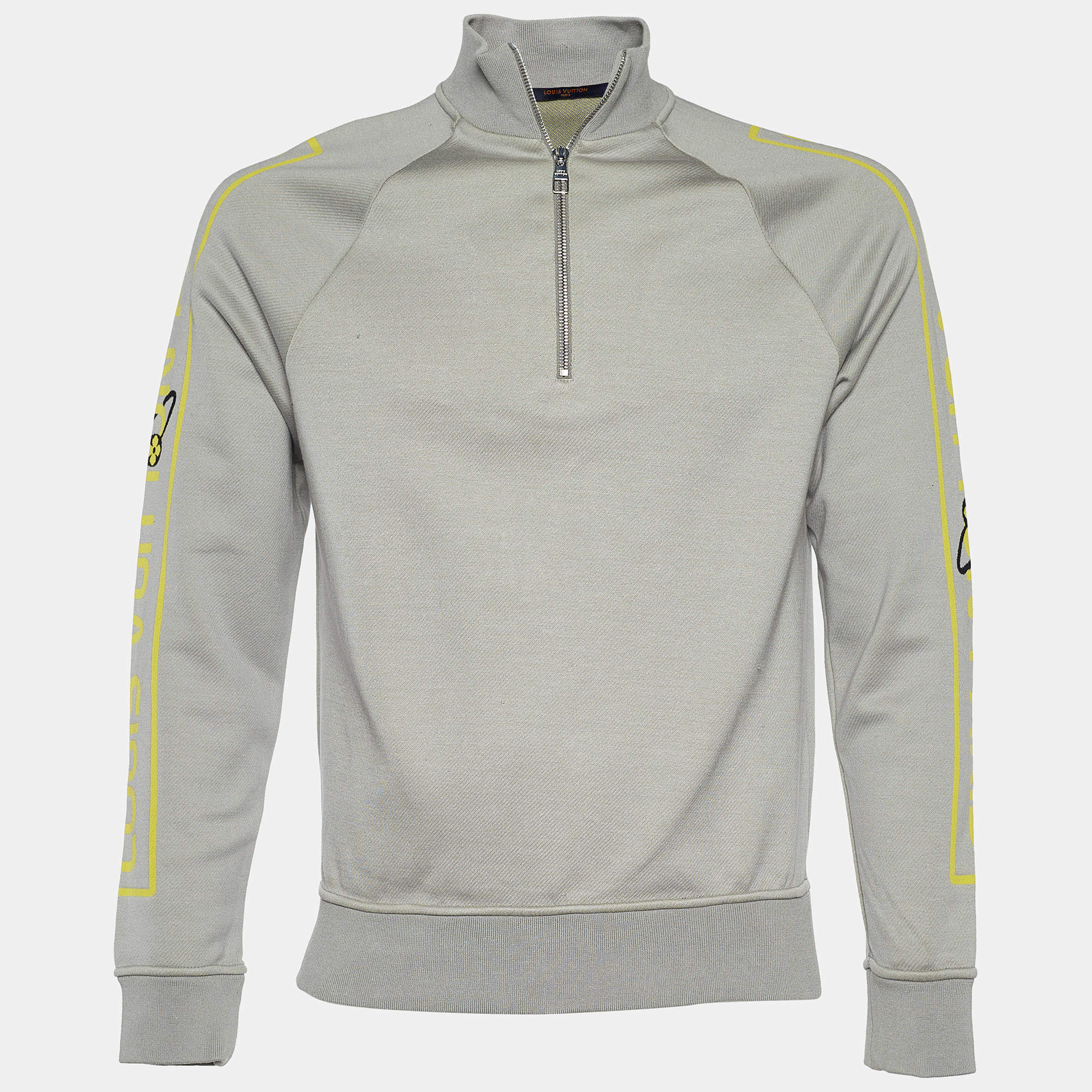 Louis Vuitton Grey Jacquard Gravity Raglan Sleeve Sweatshirt S