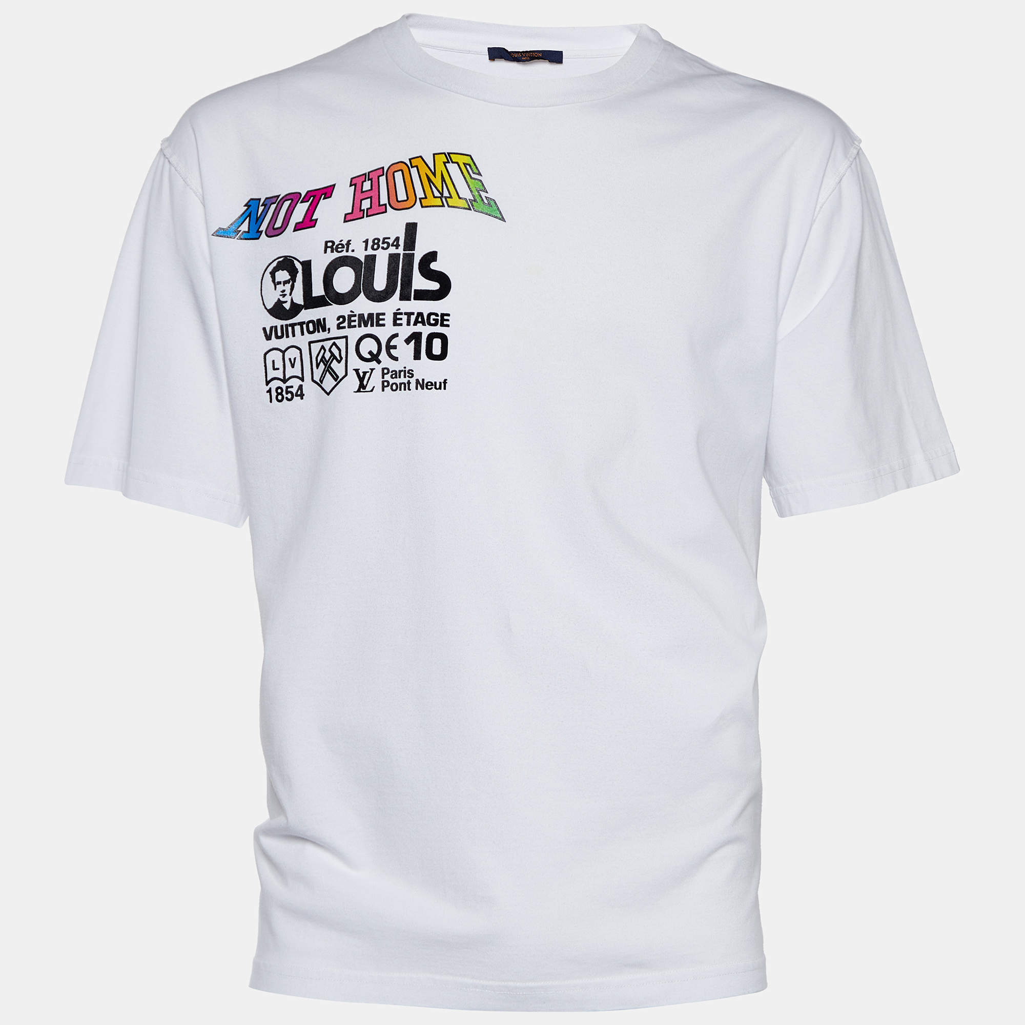 Louis Vuitton, Shirts, Fair Mens Small Louis Vuitton Paris Logo Print  Cotton Tshirt In Whiteblack