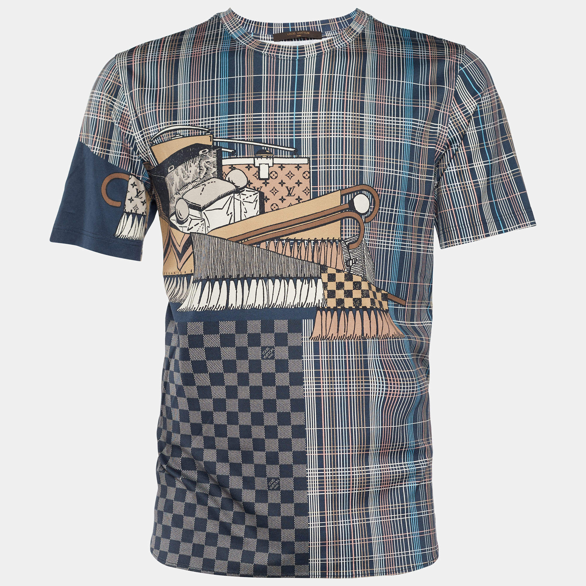 Louis Vuitton Blue Pret a Partir Print Jersey T-Shirt XL